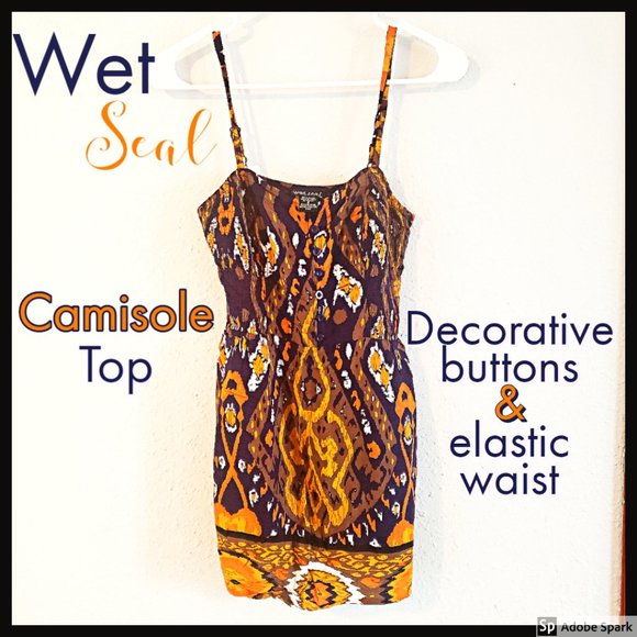 Wet Seal Tops - Wet Seal Tribal Print Camisole Button Front Top